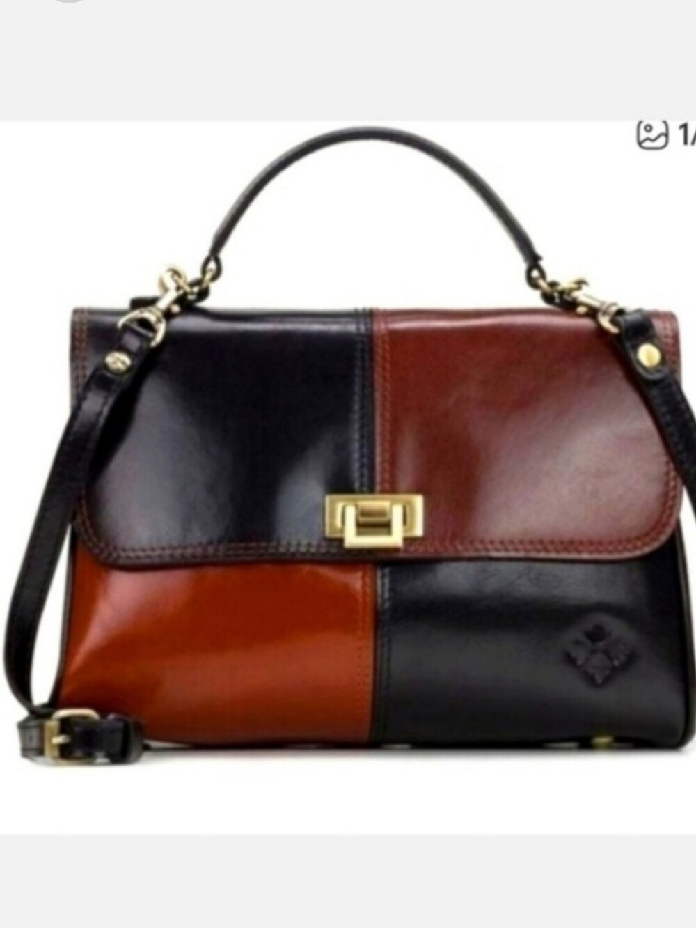 PATRICIA NASH Yoeky Top Handle Satchel Leather Colorblock Pocketbook